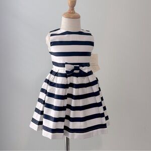 Rachel Riley Toddler Girls Sleeveless Pleated Striped Party Dress Size 2 NWT NEW